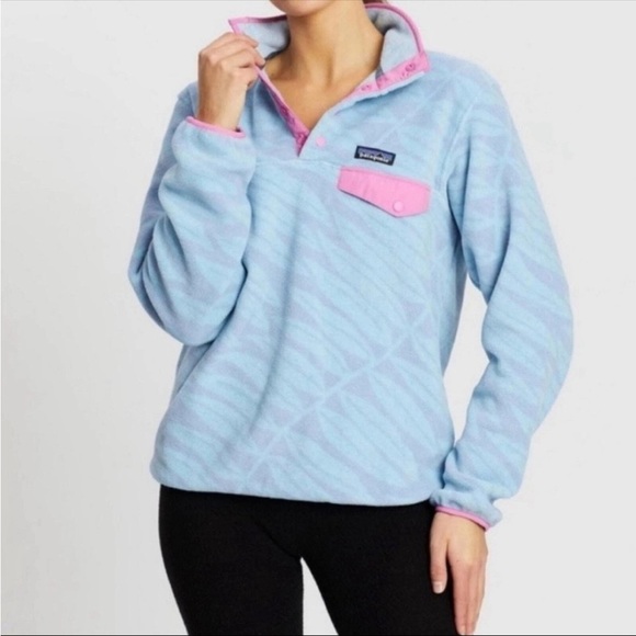 Patagonia Tops - Patagonia Lightweight Synchilla Snap-T Pullover Eucalyptus Fronds Berlin Blue M